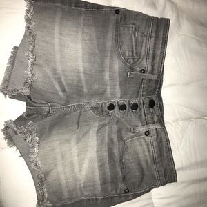 Grey High Rise Shorts